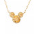 Mickey Mouse Cubic Zirconia Birthstone Pendant Necklace with 15" Chain in 14k Yellow Gold