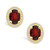 Garnet (3 ct. t.w.) and Diamond (3/8 ct. t.w.) Halo Stud Earrings in 14K Yellow Gold