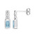 10K White Gold Plated Blue Topaz Link Drop Earrings