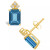 London Blue Topaz (4 ct. t.w.) and Diamond (1/8 ct. t.w.) Stud Earrings in 14K Yellow Gold or 14K White Gold