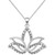 Diamond Lotus Blossom 18" Pendant Necklace (1/10 ct. t.w.) in Sterling Silver