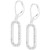 Crystal Pavé Link Leverback Drop Earrings in Sterling Silver