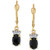 Onyx & Diamond (1/10 ct. t.w.) Leverback Drop Earrings in 14k Gold