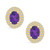 Amethyst (1-5/8 ct. t.w.) and Diamond (1/2 ct. t.w.) Halo Stud Earrings in 14K Yellow Gold