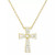 Cubic Zirconia Baguette & Round Cross 18" Pendant Necklace