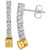 Couture® Sunny Yellow Diamond (7/8 ct. t.w.) & Vanilla Diamond (1/2 ct. t.w.) Linear Drop Earrings in 14k Gold & Platinum