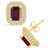 Garnet (2-1/2 ct. t.w.) and Diamond (3/4 ct. t.w.) Halo Stud Earrings in 14K Yellow Gold