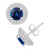Sapphire (2 Ct. t.w.) and Diamond (1/2 Ct. t.w.) Halo Stud Earrings