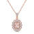 Morganite (3/4 ct. t.w.) White Sapphire (5/8 ct. t.w.) and Diamond (1/10 ct. t.w.) Floral 17" Necklace in 10k Rose Gold