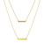 Double Layered 16" + 2" Cubic Zirconia Double Bars Chain Necklace in Gold Over Sterling Silver