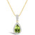 Peridot (9/10 ct. t.w.) and Created Sapphire (1/6 ct. t.w.) Halo Pendant Necklace in 10K Yellow Gold