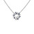 Cultured Freshwater Pearl (7mm) & Cubic Zirconia Scattered Halo 18" Pendant Necklace in Sterling Silver