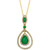 EFFY® Emerald (1-1/6 ct. t.w.) & Diamond (1/4 ct. t.w.) Orbital Teardrop 18" Pendant Necklace in 14k Gold