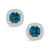 London Topaz (2-1/2 ct. t.w.) and Diamond (3/8 ct. t.w.) Halo Stud Earrings in 14K White Gold