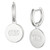 Logo Disc Dangle Hoop Earrings in Sterling Silver