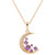 Amethyst (1/3 ct. t.w.) & White Topaz (1/5 ct. t.w.) Crescent Moon 18" Pendant Necklace in 14k Rose Gold