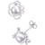 Cultured Freshwater Pearl (7-1/2mm) & Lab-Created White Sapphire Accent Flower Stud Earrings in Sterling Silver
