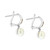EFFY® Cultured Freshwater Pearl (8mm) Dangle Hoop Earrings in Sterling Silver & 18k Gold