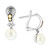 EFFY® Cultured Freshwater Pearl (8mm) Dangle Hoop Earrings in Sterling Silver & 18k Gold