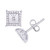 Diamond 1/4 ct. t.w. Square Miracle Plate Stud Earrings in Sterling Silver