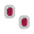Ruby (1-3/8 Ct. t.w.) and Diamond (3/8 Ct. t.w.) Halo Stud Earrings