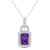 Topaz (1/4 ct. t.w.) Halo Pendant Necklace in Sterling Silver
