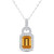 Topaz (1/4 ct. t.w.) Halo Pendant Necklace in Sterling Silver