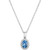 Aquamarine (5/8 ct. t.w.) & Diamond (1/10 ct. t.w.) Oval Halo Pendant Necklace in 14k White Gold, 16" + 2" extender