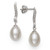 Cultured Freshwater Pearl (7-8 mm) and Diamond Accent Swirl Earring in Sterling Silver