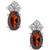 Garnet (1-1/6 ct.t.w) and Diamond Stud Earrings (1/8 ct.t.w) in 14K White Gold