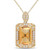 Citrine (6-1/4 ct. t.w.), White Topaz (1/2 ct. t.w.) and Diamond Accent Halo 18" Necklace in 18k Yellow Gold Over Sterling Silver