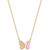Cubic Zirconia & Pink Enamel Butterfly Pendant Necklace in 18k Gold-Plated Sterling Silver, 16" + 2" extender, Created for Macy's