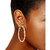 Crystal Pavé Twist Style Medium Hoop Earrings, 2"