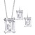 White Quartz Emerald-Cut Jewelry Collection in Sterling Silver