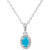Labradorite & Diamond Accent Oval 18" Pendant Necklace in Sterling Silver (Also in Onyx, & Turquoise)