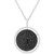 Black Spinel Circle Cluster 18" Pendant Necklace in Sterling Silver
