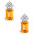 Citrine (1-1/10 ct. t.w.) and Diamond (1/8 ct. t.w.) Stud Earrings in 14K Yellow Gold or 14K White Gold