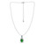 Created Green Quartz and Cubic Zirconia Halo Pendant