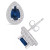 Sapphire (1 Ct. t.w.) and Diamond (3/8 Ct. t.w.) Halo Stud Earrings
