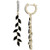 Onyx & Lab-Created White Sapphire (1/8 ct. t.w.) Leaf Drop Earrings in 14k Gold-Plated Sterling Silver