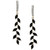 Onyx & Lab-Created White Sapphire (1/8 ct. t.w.) Leaf Drop Earrings in 14k Gold-Plated Sterling Silver