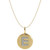 14k Gold Necklace, Diamond Accent Letter E Disk Pendant