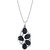 Onyx (2 9/10 ct. t.w.) & Diamond Accent Cluster 18" Pendant Necklace in Sterling Silver