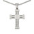 Men's Crystal Cross 24" Pendant Necklace in Stainless Steel