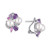 Cultured Freshwater Pearl (6-1/2 & 7-1/2mm) & Multi-Gemstone (2-3/4 ct. t.w.) Cluster Stud Earrings in Sterling Silver