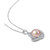 Pink Cultured Freshwater Pearl (10-1/2mm) & Cubic Zirconia Love Knot 18" Pendant Necklace in Sterling Silver