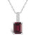 Garnet (2 Ct. T.W.) and Diamond Accent Pendant Necklace in 14K White Gold