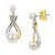 Cultured Freshwater Pearl (6mm) & Lab-Created White Sapphire (1/20 ct. t.w.) Drop Earrings in Sterling Silver & 14k Gold-Plate