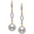 Cultured Freshwater Pearl (9mm) & Diamond (1/4 ct. t.w.) Drop Earrings in 14k Gold