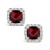Garnet (1-1/2 ct. t.w.) and Created White Sapphire (1/5 ct. t.w.) Halo Stud Earrings in 10k Yellow Gold. Also Available in Amethyst (1 ct. t.w.) and Blue Topaz (1-1/3 ct. t.w.)